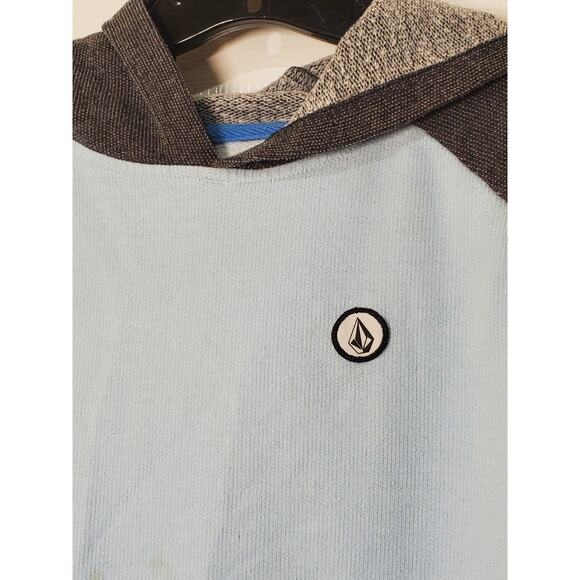 Volcom Men’s Hoodie Sweatshirt Colorblock Gray Blue Size M Casual Pullover - Picture 14 of 15
